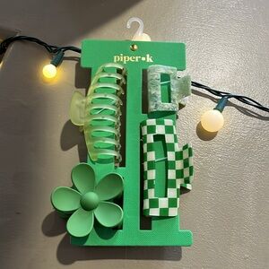 ☘️ IRISH! GREEN!  piper•k Hair Clips • Set of 4 • St. Patrick’s Day Fun!